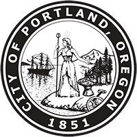 Black and white City of Portland logo.